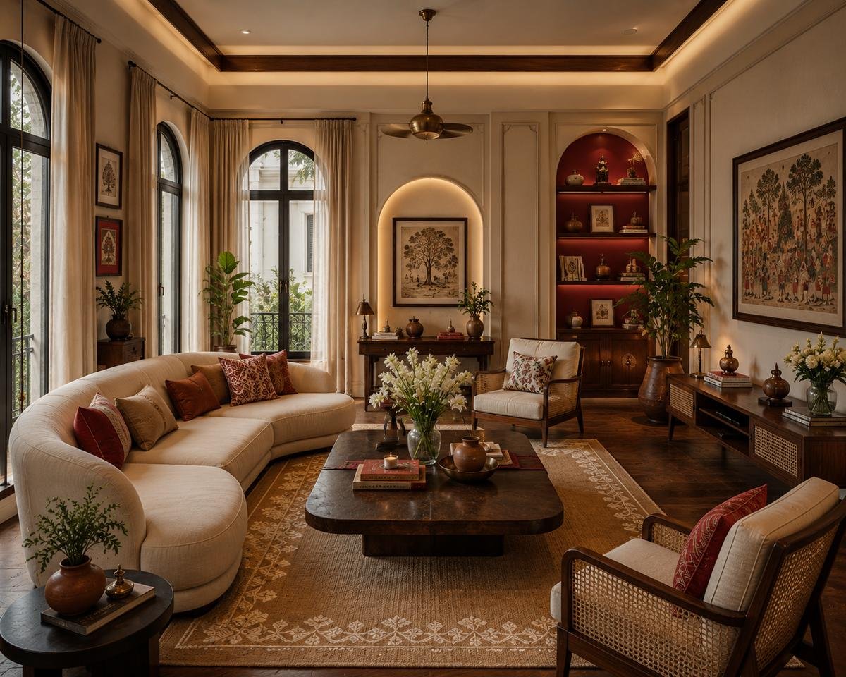Bonedi heritage-style living room by EssBee Interior