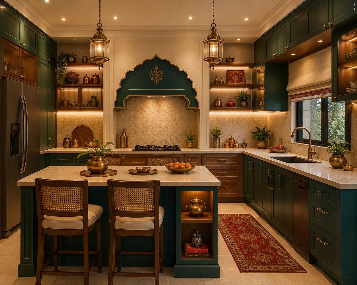 Navrang modular kitchen theme by EssBee Interior