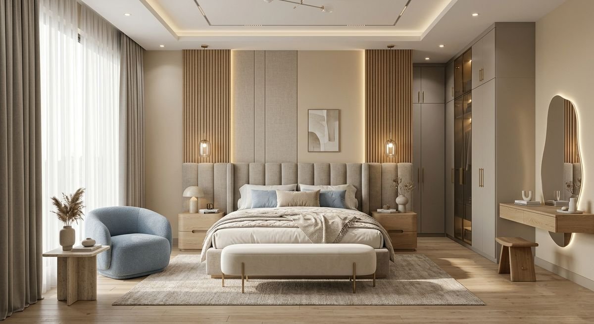 Nordic Nest contemporary-style bedroom by EssBee Interior